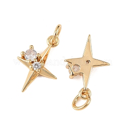 Pendentifs en laiton Shegrace avec micro-pavé de zircone cubique transparente&nbsp;XGRQ4N146-735G