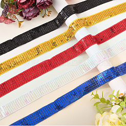 Polyester mit Spitzenbesatzband mit PVC-Pailletten&nbsp;OCOR-WH20050-015D
