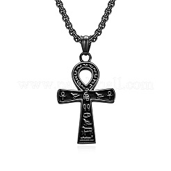Colliers avec pendentif croix ankh égyptienne en acier inoxydable 304&nbsp;FS-WGB3CB3-03