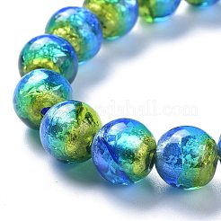 Perline murano con foglia argento fatto a mano&nbsp;X-FOIL-K001-02A-12mm