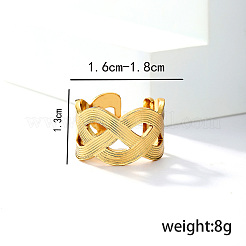 Bague ouverte en acier inoxydable 201 en forme de croix irrégulière pour accessoire de vacances quotidien.&nbsp;CK8192
