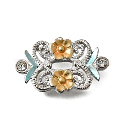 Messing Kristall Strass Blume Multi-Stränge Verbinder&nbsp;KK-P306-17P