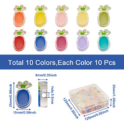 100 Stück 10 Farben transparente Emaille-Acrylperlen&nbsp;TACR-CD0001-09