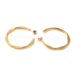 Pendientes de botón en forma de C de acero inoxidable 304 con revestimiento iónico (IP) para mujer&nbsp;EJEW-Z066-07G