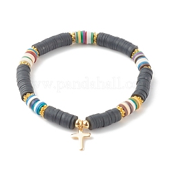 Ensembles de bracelets extensibles de perles heishi en argile polymère pour la saint valentin&nbsp;BJEW-JB06298-02