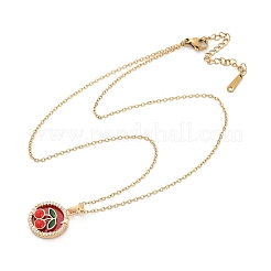 Colliers pendentifs en laiton micro pavé de zircones cubiques pour femmes&nbsp;NJEW-C076-01B-G