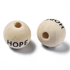 Gedruckte europäische Naturholzperlen&nbsp;WOOD-T019-46