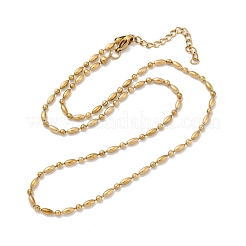 Collares de cadena de eslabones ovalados redondos de acero inoxidable 304 de 2.5 mm&nbsp;NJEW-M110-01G