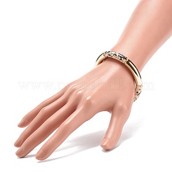 Braccialetto elastico con perline in tubo curvo acrilico&nbsp;BJEW-JB08444-05