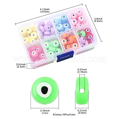 128 Stück 8 Farben undurchsichtig bedruckte Acrylperlen&nbsp;MACR-FS0001-94