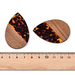 Grandes colgantes de resina transparente y madera de nogal&nbsp;RESI-T058-05C
