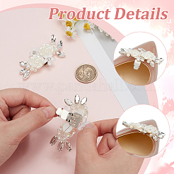 1 Paar Schuhschnallenclips aus Messing mit Rosenblütenmuster&nbsp;AJEW-FG0003-61
