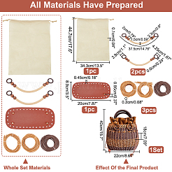 DIY-Frauen-Kunststoff-Rattan-gewebtes Handtaschen-Set&nbsp;DIY-WH0033-25