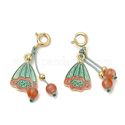 Baccello in ottone smaltato delle decorazioni del pendente di loto&nbsp;AJEW-P108-14G