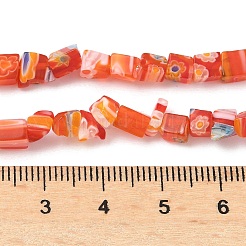 Chapelets de perles vernissées de millefiori manuelles&nbsp;LAMP-P070-02A-02