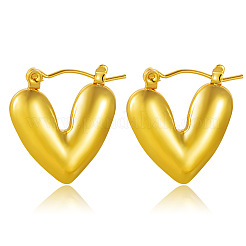 Orecchini a cerchio in acciaio inossidabile 304 a forma di cuore&nbsp;FS-WGB615E-01