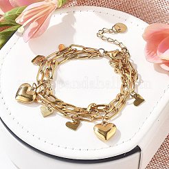 Mehrreihige Bettelarmbänder aus 304 Edelstahl&nbsp;BJEW-C089-02G