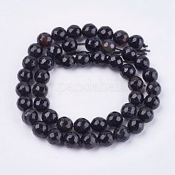 Natürliche Madagaskar schwarze Achatperlenstränge&nbsp;G-N213C-56