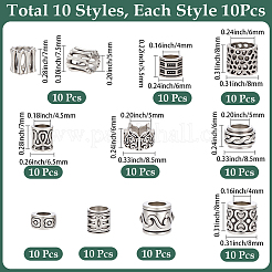 100 pz 10 stili perline in lega di zinco stile tibetano&nbsp;FIND-SP0005-92