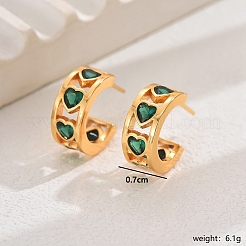Elegante Herz Ohrstecker aus Messing mit Zirkonia&nbsp;GX1194-1