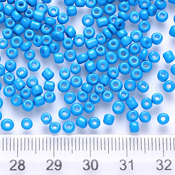 8/0 perles de rocaille rondes en verre de peinture de cuisson&nbsp;SEED-S036-01B-11