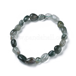 Natürliche grüne Rutilquarz Perlen Stretch Armbänder&nbsp;BJEW-K213-22