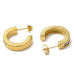 Boucles d'oreilles rondes en strass et cristal&nbsp;EJEW-B026-09G