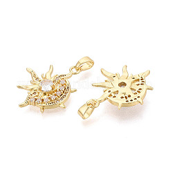 Pendentifs en laiton zircon cubique transparent&nbsp;KK-N259-08G