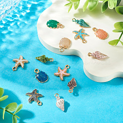 Colgantes de esmalte de aleación 13pcs&nbsp;ENAM-TADJ0001-02