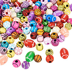 120pcs 6 Arten Acrylperlen&nbsp;OACR-TA0003-78