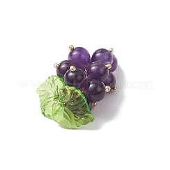 Ciondoli di frutta con perline rotonde fatte a mano in ametista naturale&nbsp;PALLOY-MZ00791-02