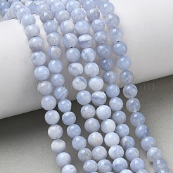 Chapelets de perles en agate avec dentelle bleue naturelle&nbsp;G-F222-30-6mm-01