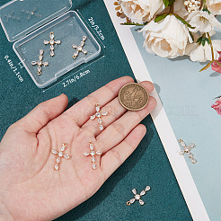10pcs pendentifs en zircone cubique en laiton clair&nbsp;KK-BBC0015-95