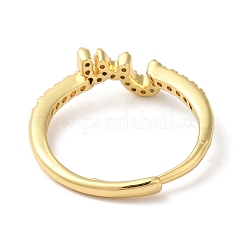 Verstellbare Ringe aus Messing mit Zirkonia und arabischen Buchstaben für Damen&nbsp;RJEW-S407-10G-07