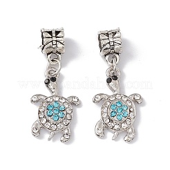 Charms pendenti europei con strass in lega di tartaruga&nbsp;ALRI-E002-01AS-06