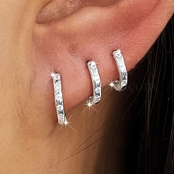 Pendientes de botón circulares de circonita con microincrustaciones de plata esterlina s925&nbsp;ZD9822-2