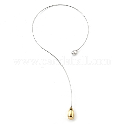 Colliers ouverts en acier inoxydable 304 avec pendentif en forme de larme pour femmes&nbsp;NJEW-R003-02GP-01