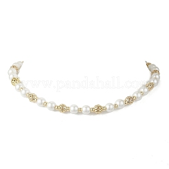 Collane di perle di vetro e ottone cavo per donne e uomini&nbsp;NJEW-JN05293