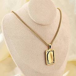 Colliers avec pendentif Vierge Marie en acier inoxydable 201 pour hommes&nbsp;NJEW-S387-09G-01