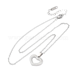 Collane con ciondolo a forma di cuore cavo in acciaio inossidabile 304&nbsp;NJEW-M096-13P