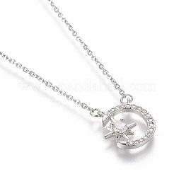 Colgante de latón micro pavé colgante de circonio cúbico&nbsp;NJEW-I230-20