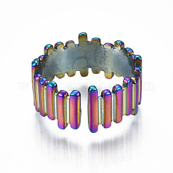 Placcatura ionica (ip) anello polsino in acciaio inossidabile 304&nbsp;RJEW-S405-142