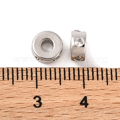 Perle di zirconi cubici trasparenti in micro pavè di ottone&nbsp;KK-S389-16P