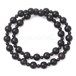 Stretch-Armbänder aus natürlichem Obsidian mit Perlen für Frauen und Männer&nbsp;BJEW-JB13006-02