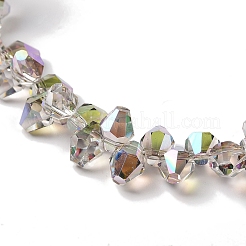 Brins de perles électrolytiques plaquées demi-arc-en-ciel&nbsp;EGLA-H104-07A-HR03