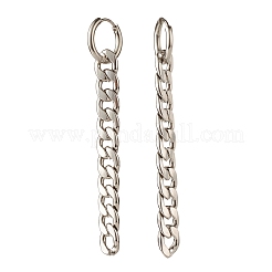 Boucles d'oreilles créoles pendantes en acier inoxydable 304 anti-ternissement avec chaîne gourmette&nbsp;EJEW-JE04730-02