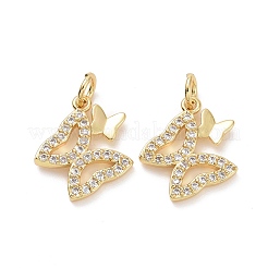 Ciondoli in ottone zirconi chiari micro pavé&nbsp;ZIRC-F134-15G