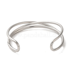 Bracelets manchettes enroulés en fil d'acier inoxydable 304 anti-ternissement&nbsp;BJEW-Q773-06B-P