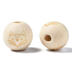 Perles européennes en bois naturel non fini&nbsp;WOOD-S045-153