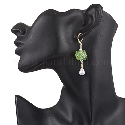 Orecchini a leva con goccia in vetro&nbsp;EJEW-MZ00531-02